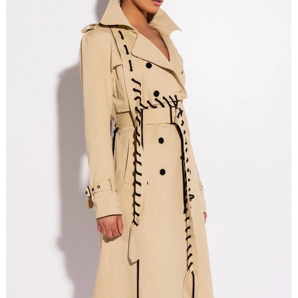 AKIRA - SUPERMODEL LACE UP TRENCH COAT - Picture 2 of 9